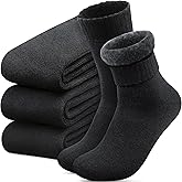 Reamphy 3 Pairs Thermal Socks for Men 6-13, Thick Warm Winter Outdoors Hiking Socks Mens