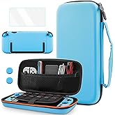 GLDRAM Blue Carrying Case for Nintendo Switch 2 (2025), Portable Accessories Bundle with Travel Storage Bag, Hard Shell PC Protective Cover, HD Screen Protector & 2 Cute Thumb Grips