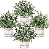 Der Rose 4 Pack Farmhouse Fake Plants Artificial Plants for Home Kitchen Office Desk Rustic Table Boho Aesthetic Room Decor Indoor