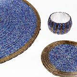 Penguin Home Handcrafted Glass Beaded Placemats Coasters Napkin Rings Set 18 view 4