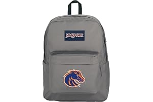 JanSport NCAA Officially Licensed Backpack, Boise St Broncos, Superbreak Plus with Padded 15'' Laptop Sleeve, Spacious Computer Bag for Men & Women, Durable Daypack with Bottle Pocket, Graphite Grey