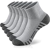 Airacker Athletic Quarter Socks with Cushion Running Ankle Socks for Men Women 6 Pairs