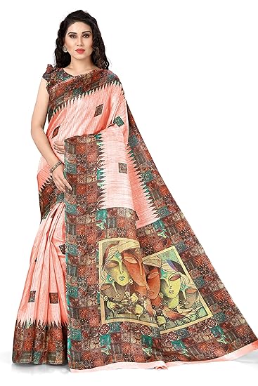 Womens Abstract Prints Khadi Silk Saree