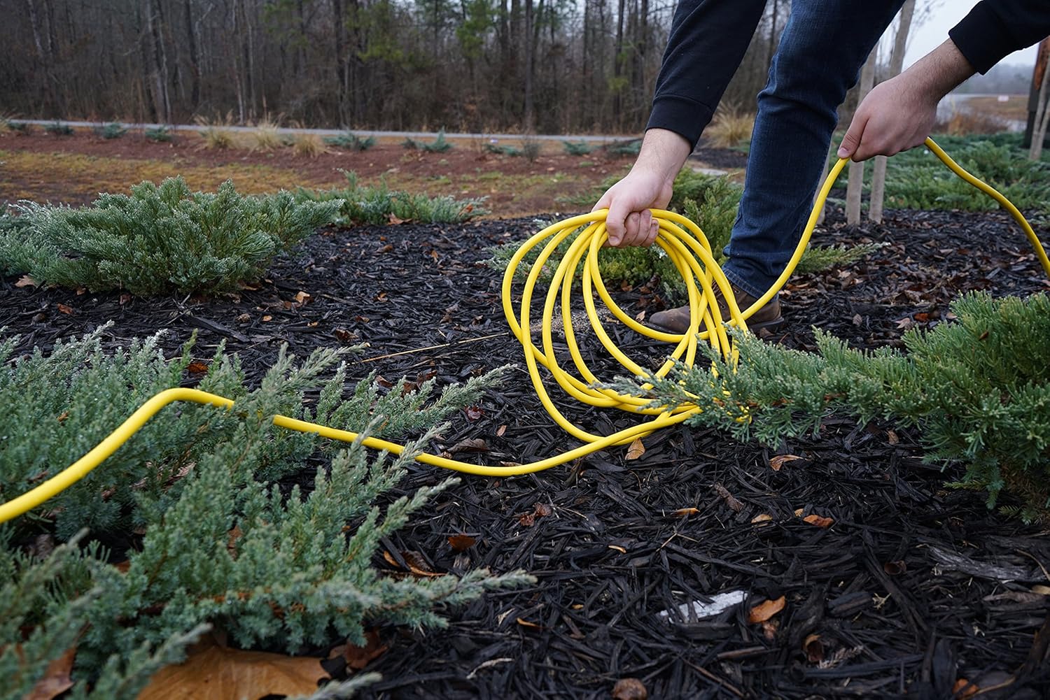 Southwire 25890002 2589SW0002 Outdoor Cord-12/3 American Made SJTW Heavy Duty 3 Prong Extension Cord, Water Resistant Vinyl Jacket, for Commercial Use and Major Appliances, Foot, Yellow, 100 Feet - - 