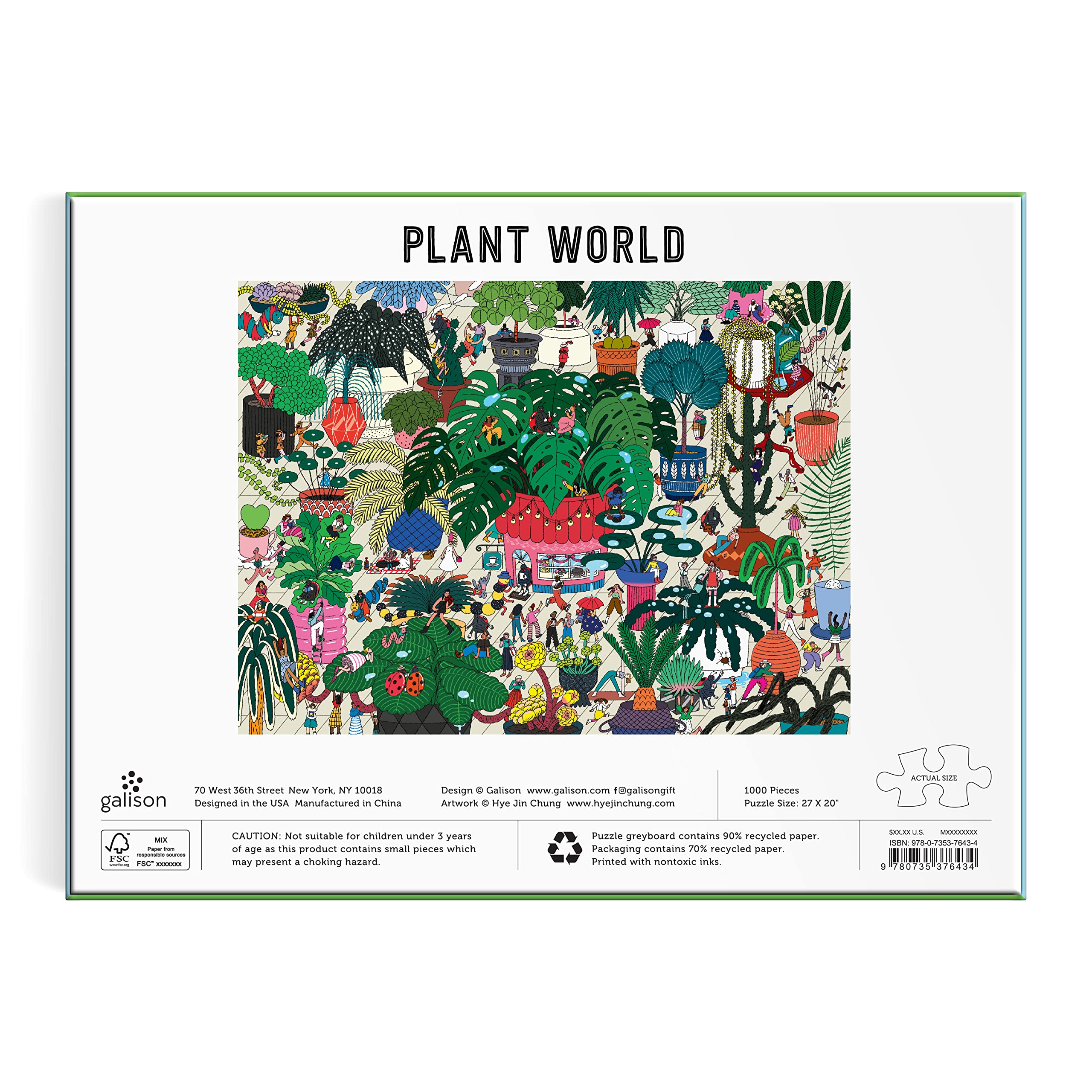Galison Plant World – 1000 Piece Puzzle Fun and Challenging Activity with Bright and Bold Artwork of Botanica Plant Collection for Adults and Families