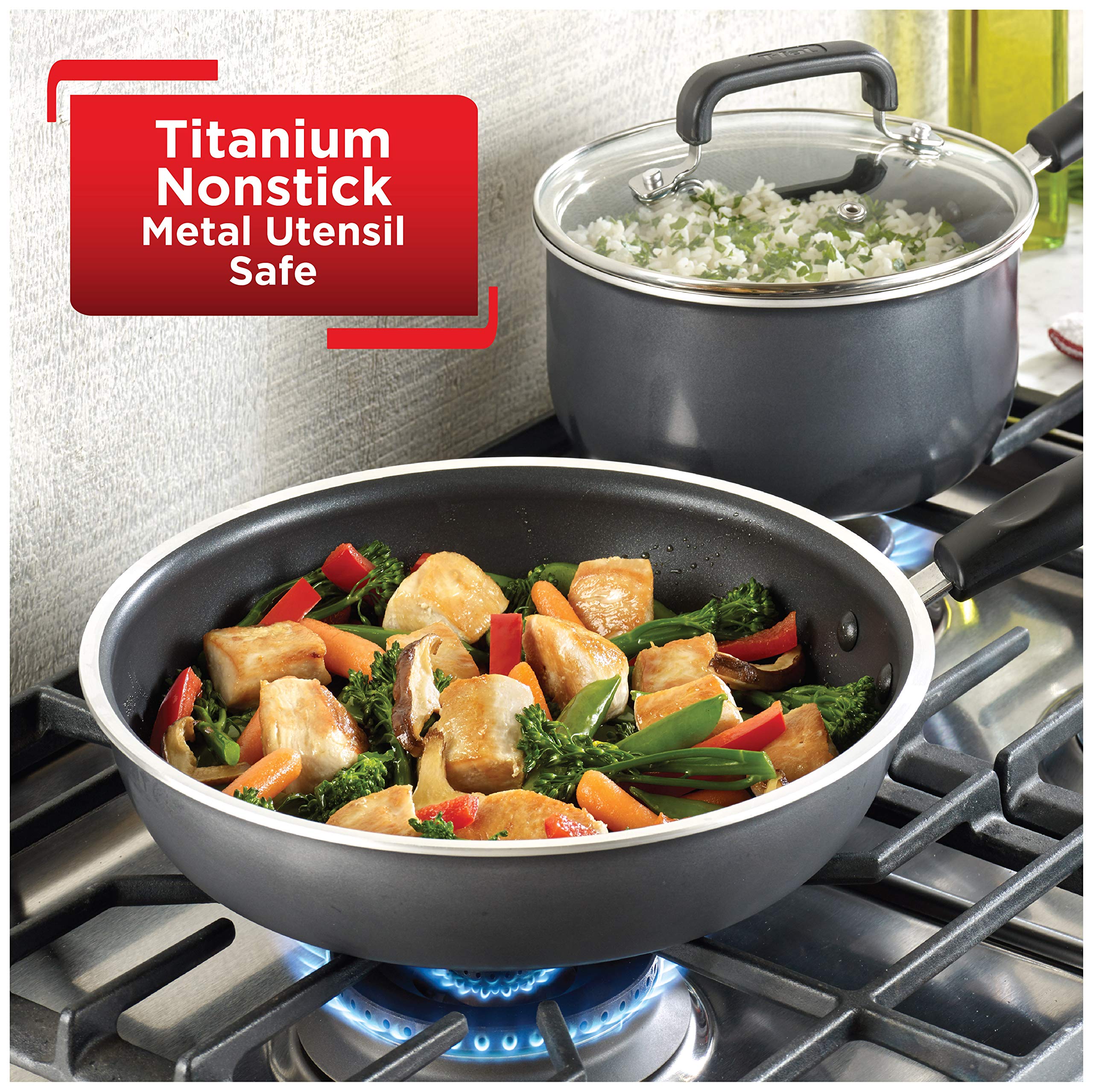 Tfal Signature Nonstick Fry Pan 8.5 Inch Oven Safe 350F Cookware, Pots