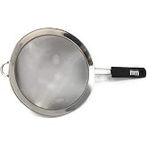OXO Good Grips 8-Inch Double Rod Strainer | Fine Mesh Colander, Extra-Sturdy Build, Ideal for Rinsing and Straining Pasta, Grains and Berries, Dishwasher Safe