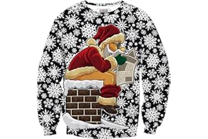 Arvilhill Men's Ugly Christmas Funny Sweatshirt Long Sleeve Adult Merry Xmas Print Pullover for Holiday (M-3XL)