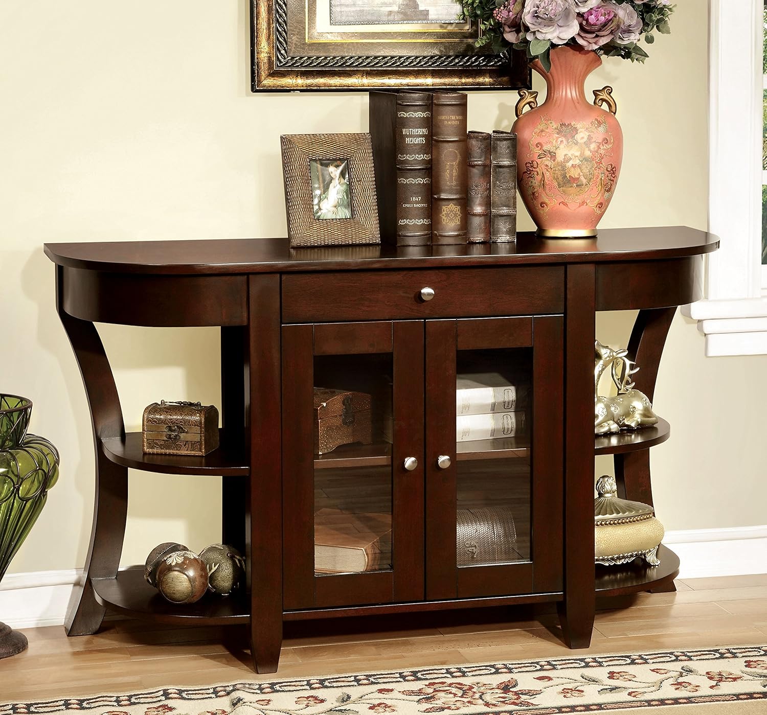 Best Dark Brown Tempered Glass Sofa Table