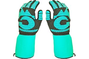 G & F PRODUCTS Heat Resistant Gloves - 1472 ℉ Grilling Gloves For Fireplace - Barbeque Accessories For Kitchen - BBQ Gloves - Oven Mitt For Oven, 1 Pair Easy Slip-on Long Cuff, Dupont Nomex HeatFiber is Made In USA