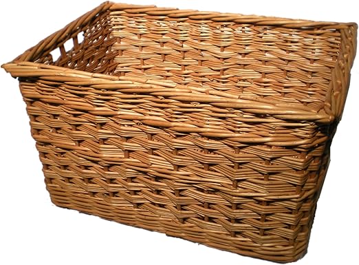 Tamaño grande caja para leña de mimbre - fabricado en de la Abadía de: Amazon.es: Hogar