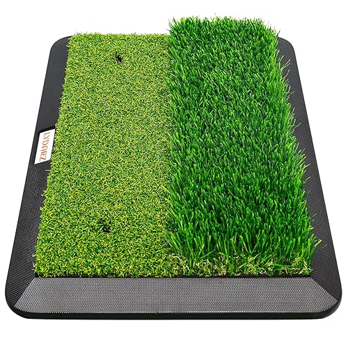 Golf Hitting Mats Training Equipment, Golf Practice Mat with Instant Swing Path Feedback, 3 Replaceable Golf Training Mats with No-Slip Heavy Duty Rubber Base