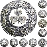 AAR Men,s Scottish Irish Shamrock Kilt Brooch Fly Plaid Antique Finish 3" (7cm) diameter S