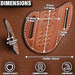 Red Scorpion Handmade Leather Knife Sheath for Belt