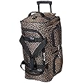 Rockland Rolling Duffel Bag, Brown Leopard, 100% polyester, 22-Inch