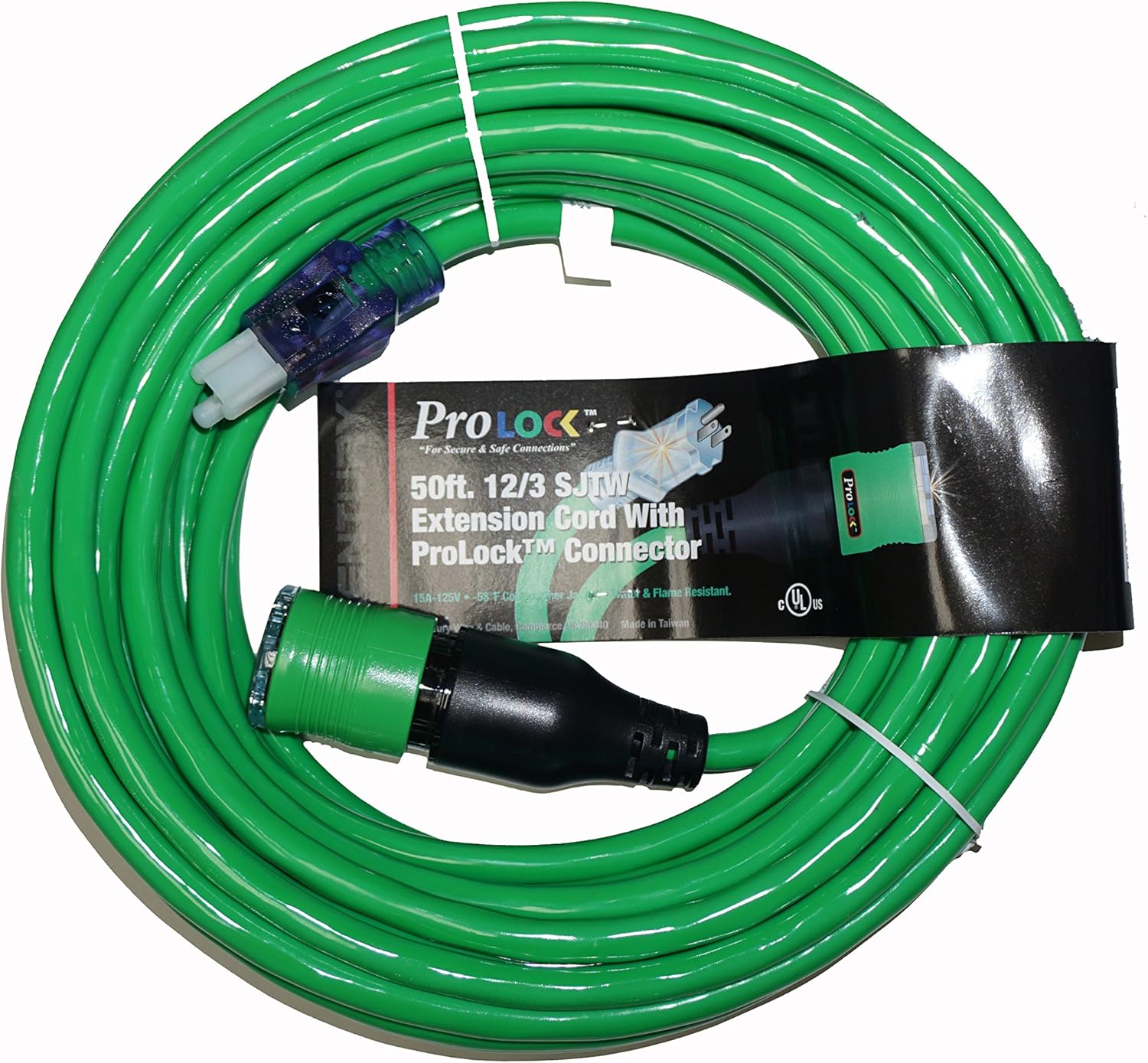 ProLock 12 Gauge 3 Conductor SJTW 50 Foot Extension Cord With Lighted