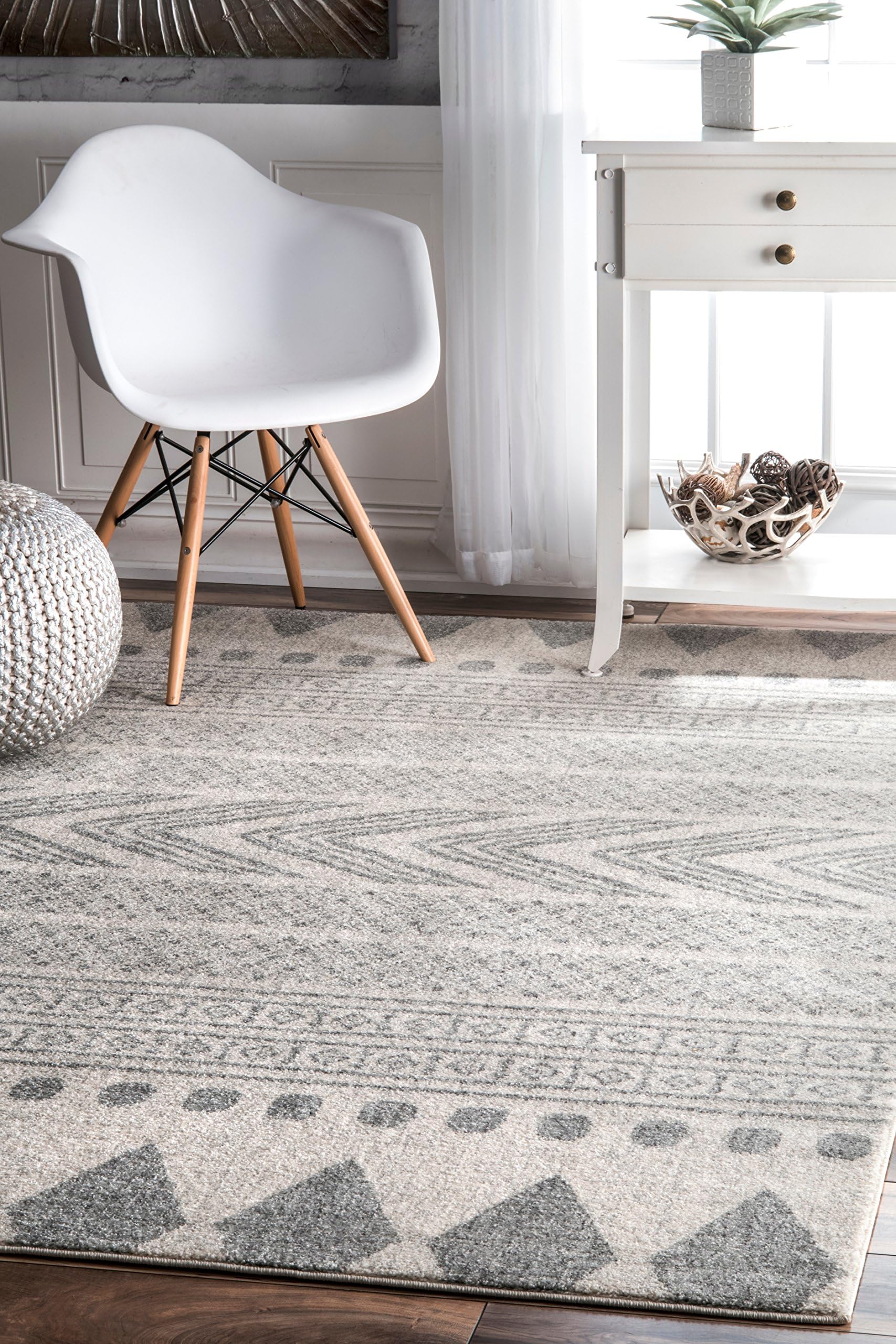 nuLOOM Shaina Tribal Area Rug, 4' x 6', Grey