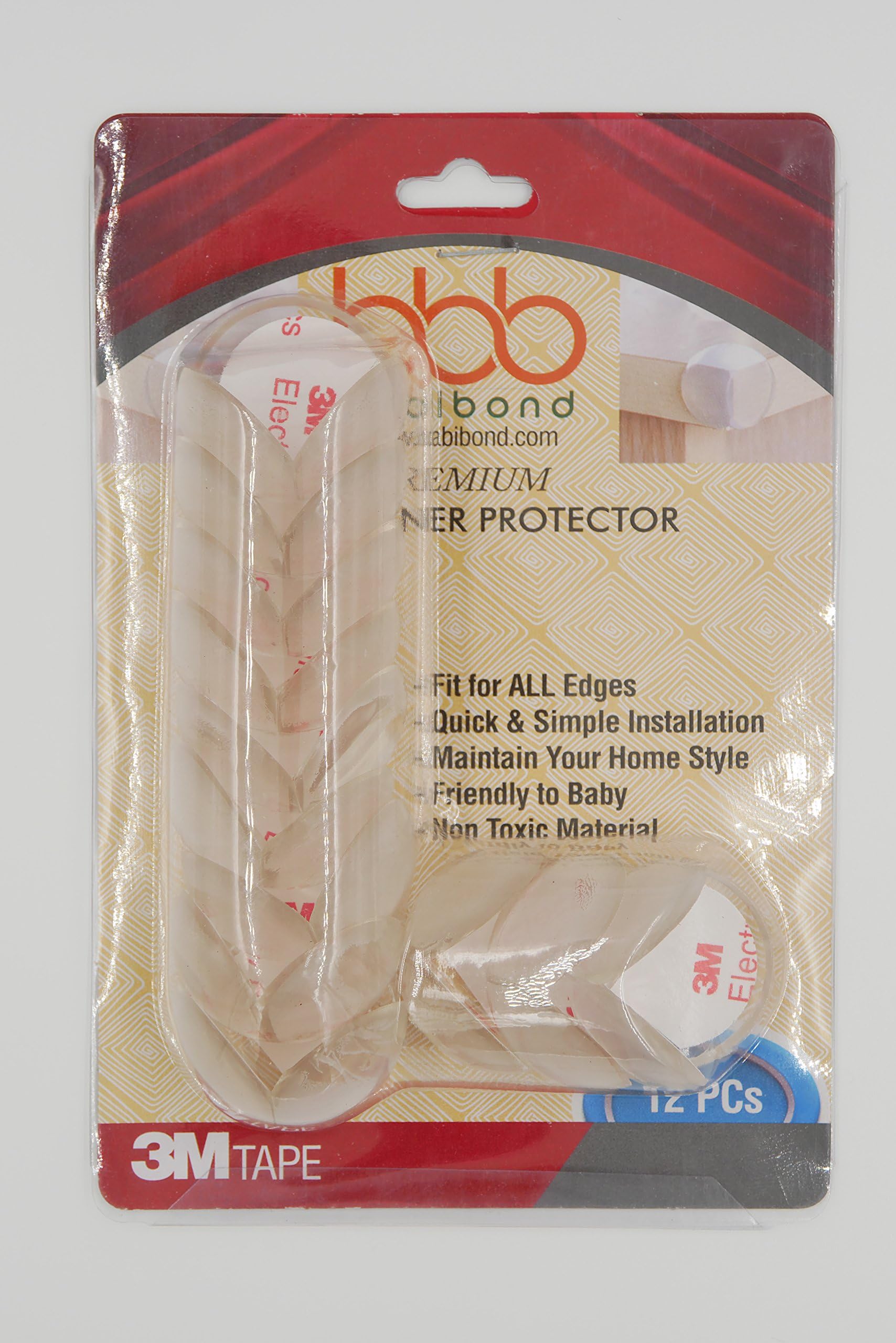 BABIBOND - PVC Corner Protector - 12 Pack - Colourless - Child Proof