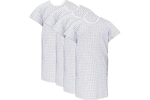 RUVANTI Hospital Gowns for Women/Men, 4 Pack, Plus Size up to 2XL, Medical Gown for Elderly, Labor & Delivery, Patient Gown C