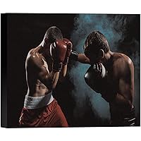 SIGNWIN Canvas Wall Art Boxers Sparred in The Ring with Gloves Punching and Blocking Inspirational Quotes Photography Industrial Urban for Living Room, Bedroom, Office - 12x18 inches