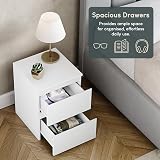 Vida Designs Denver 2 Drawer Bedside Chest White 52H 29.5W 29.5D view 6