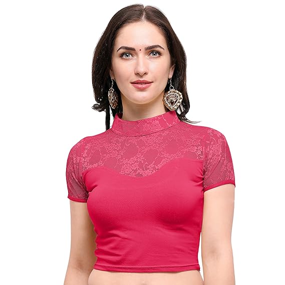 Women's Cotton Lycra Stretchable Readymade Blouse (BL040-65PINK-A)