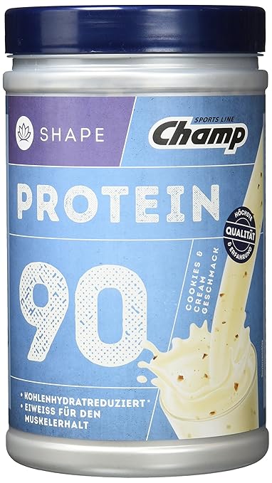 Champ Shape Protein 90 Eiweißshake, 24 g Protein pro Portion, Cookies & Cream, 390 g Portion