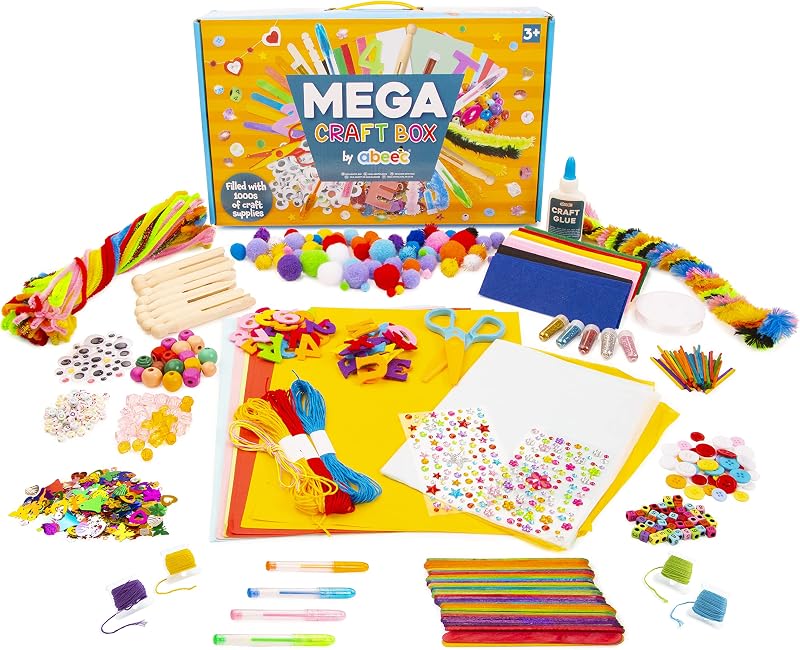 abeec Mega Craft Box Large Arts Crafts Kit 1000+ Pieces Kids
