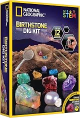 Blue Marble National Geographic Birthstone Dig Kit 12 Gemstones with Tools