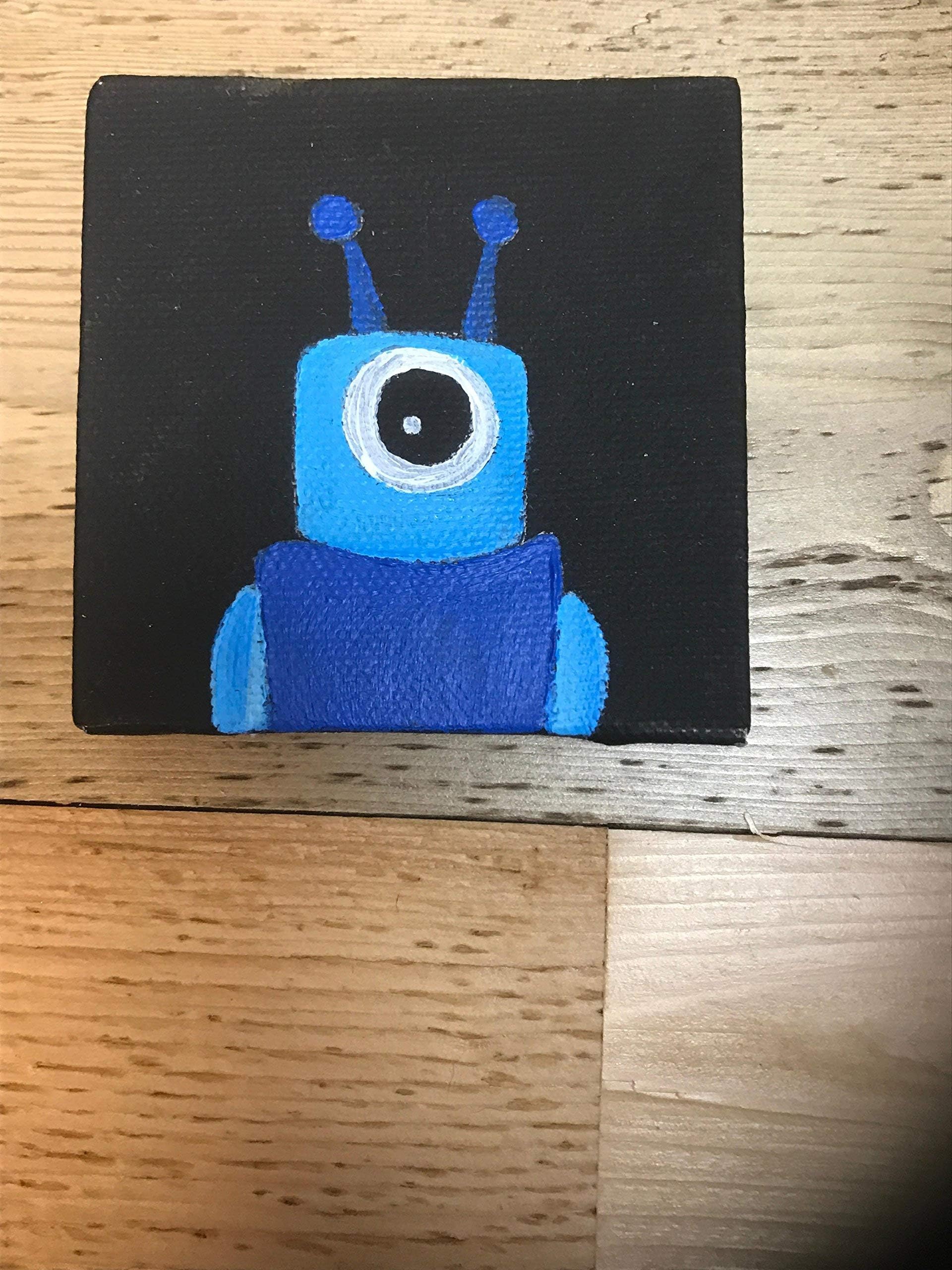 Blue Monster Painting Magnet