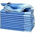 Set of 12 Cotton Cloth Dinner Napkins – 20x20 Teal Blue Multi, Double Hemstitched, Machine Washable, Wedding Napkins