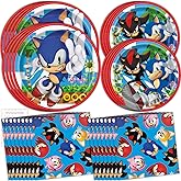 Sonic Birthday Party Decorations - 32 Plates, 16 Napkins - Party Supplies for 16 - Officially Licensed