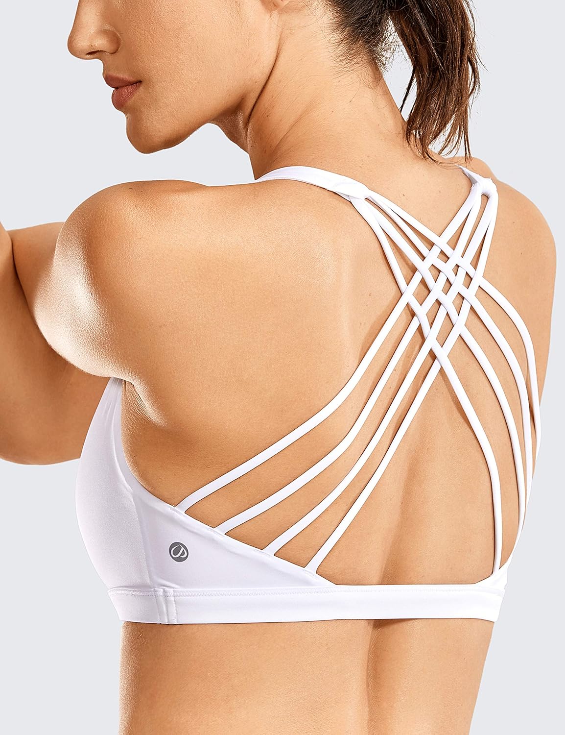 CRZ YOGA Strappy Sports Bras for Women Cross Back Sexy Padded Yoga Bra Tops Cute Activewear at  Women’s Clothing store