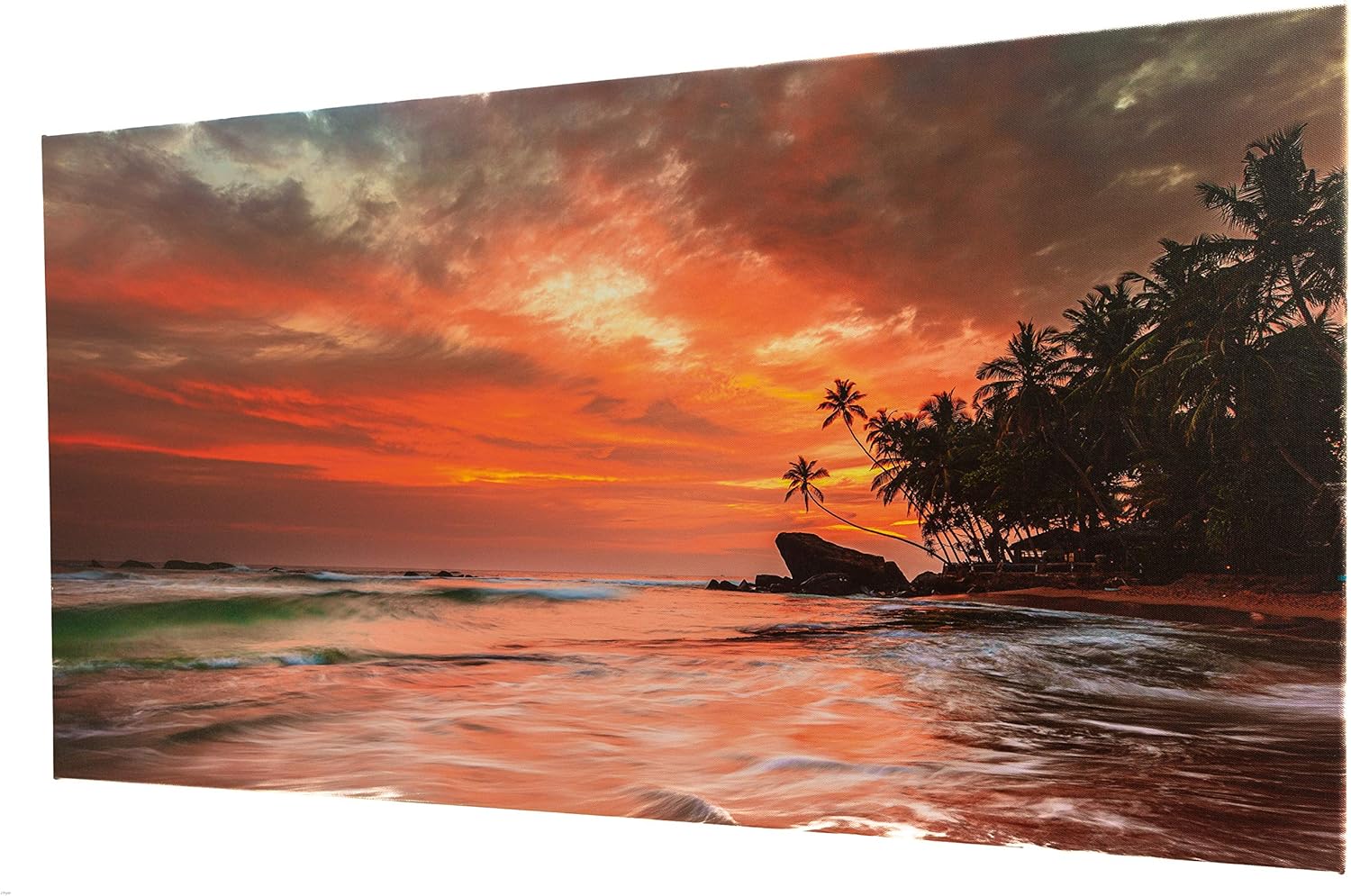 Canvas Wall Art Tropical Beach Sunset Picture for Living Room