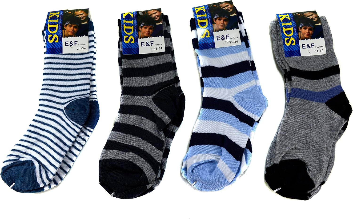 E&F Fashion 12 Paar Kids Jungen Socken Kinder Strümpfe