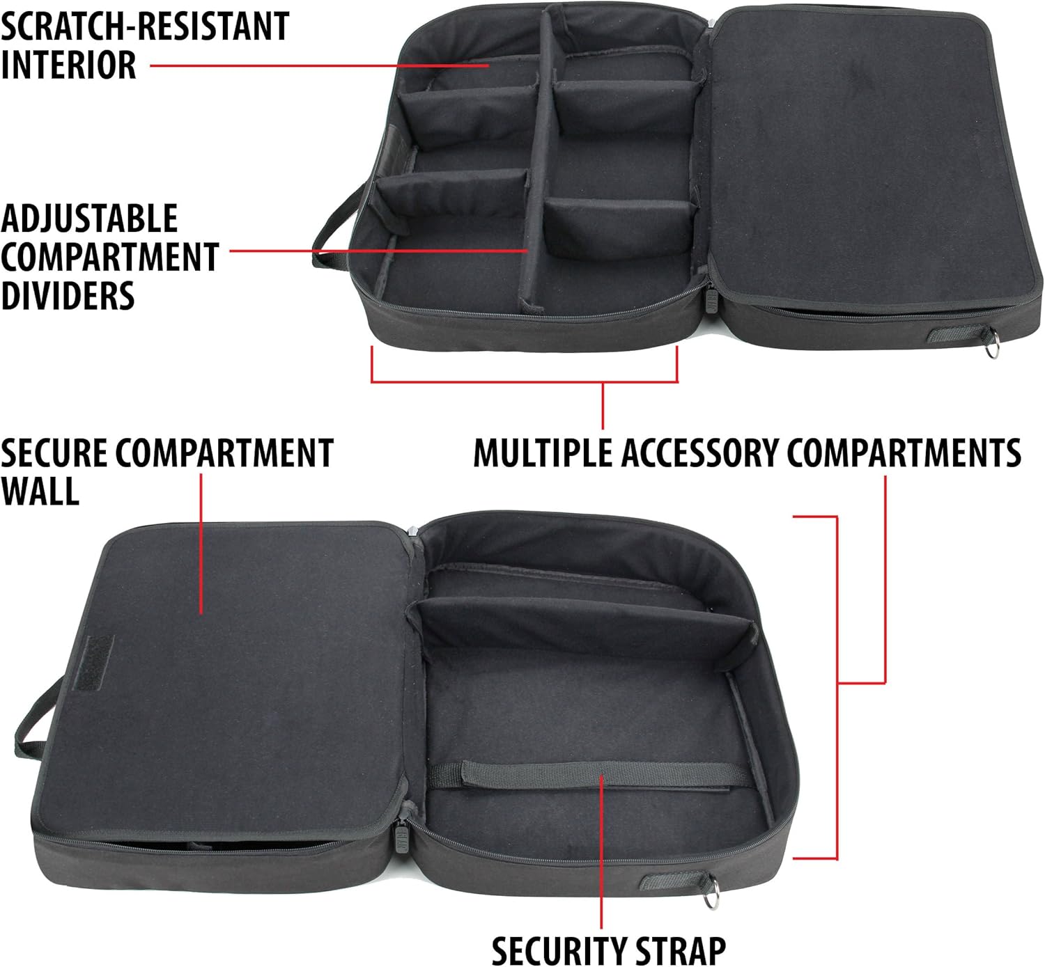 USA Gear Projector Case - Video Projector Bag Compatible with DBPOWER, ViewSonic PJD5134, Dr. J HI-04, and More Projectors - Scratch Resistant, Shoulder Strap, and Customizable Dividers (Black): Office Products