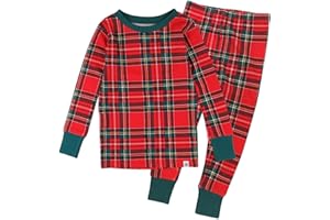 HonestBaby Holiday 2-Piece Pajamas Sleepwear PJs 100% Organic Cotton for Baby, Toddler, Kids