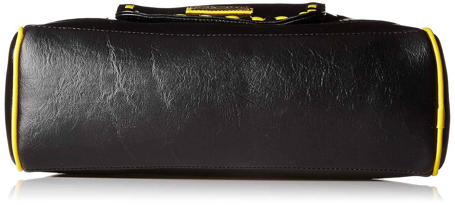 fantosy women's handbag (black and yellow) (fnb-434)