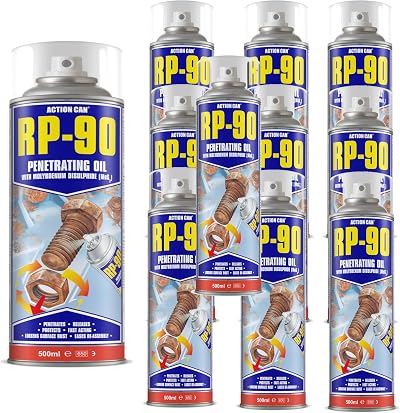 Action Can RP-90 Rapid Penetrating Oil 11x500ml MoS2 Rust Seized Bolt Lubricant