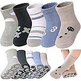 LANLEO Baby Toddler Socks with Grips Baby Toddlers Girls Boys Non Slip Grip Socks with Grippers 6 Months-5 Year Old