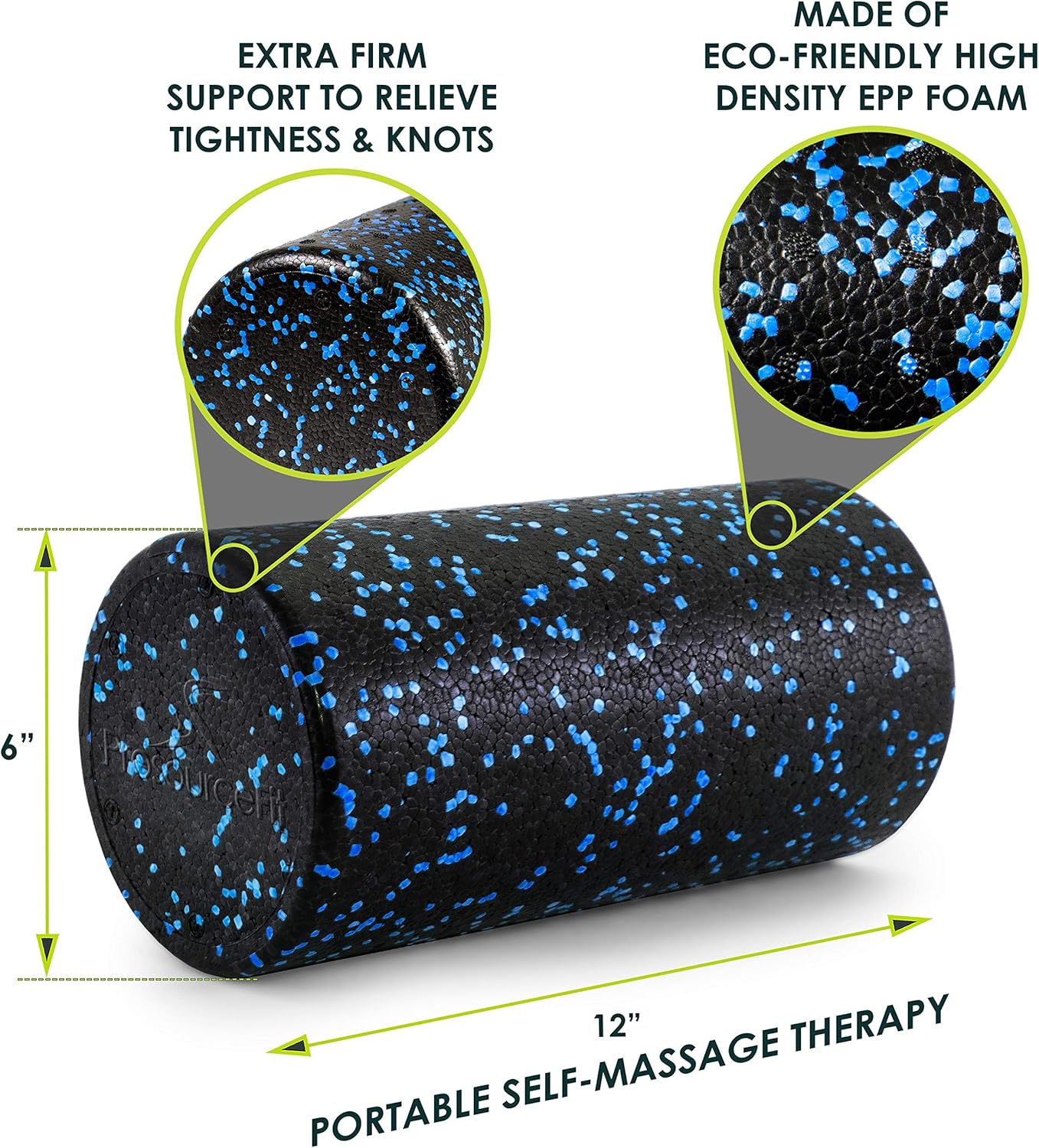 ProsourceFit Speckled Foam Roller - Black/Blue 12x6 : Sports & Outdoors