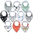 Diaper Squad 100% Organic Cotton Woodland 10-Pack Baby Drool Bandana Bibs for Boys and Girls