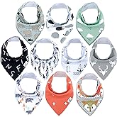 DiaperSquad's Baby Bibs for Drooling and Teething, Bibs for Boys, Baby Girl - Solid Cotton Baby Drool Bibs