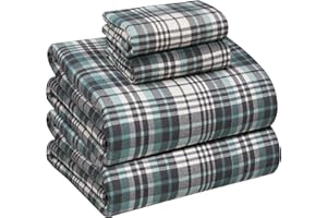 Ruvanti Flannel Sheets Queen Size - 100% Cotton Double Brushed Bed Sheets, Deep Pockets 16 Inches Queen Sheet Set, All Season