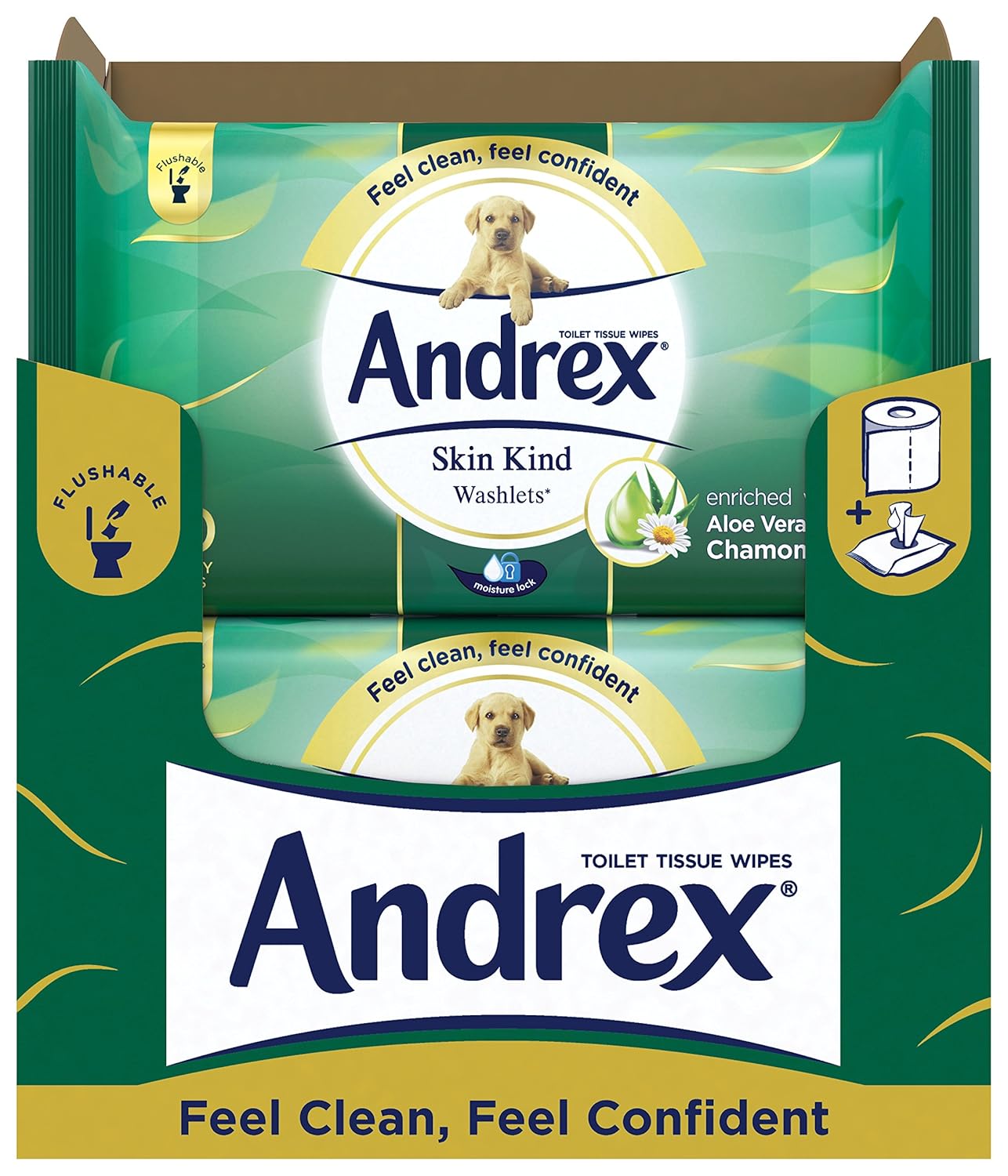 Andrex Washlets Flushable Toilet Tissue Wipes 12,24,36 Packs of 40