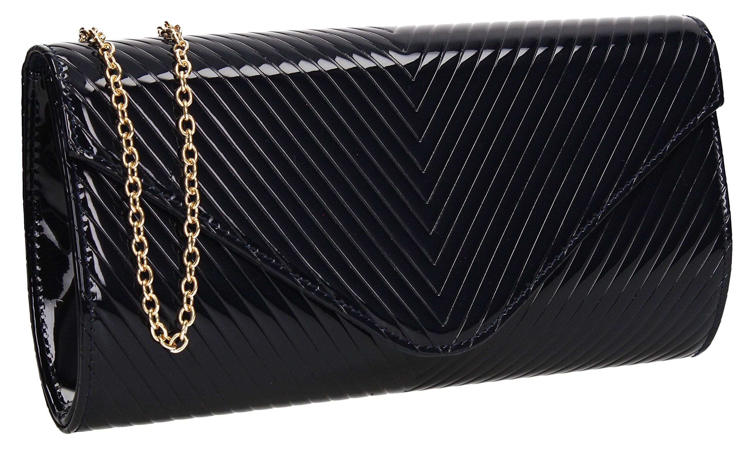 SwankySwans Women's Vinny Clutch Bag, Navy Blue, M UK