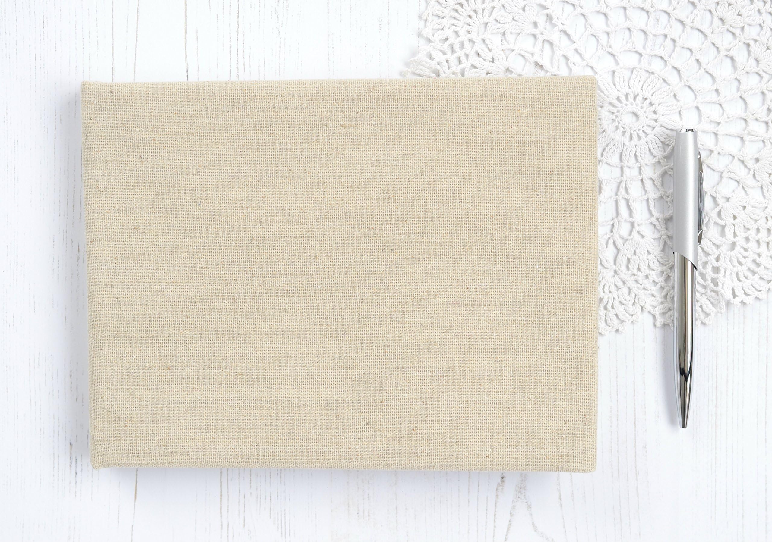 Plain Guest Book. DIY Guest Book. Linen Covered Rustic Wedding Guest Book.