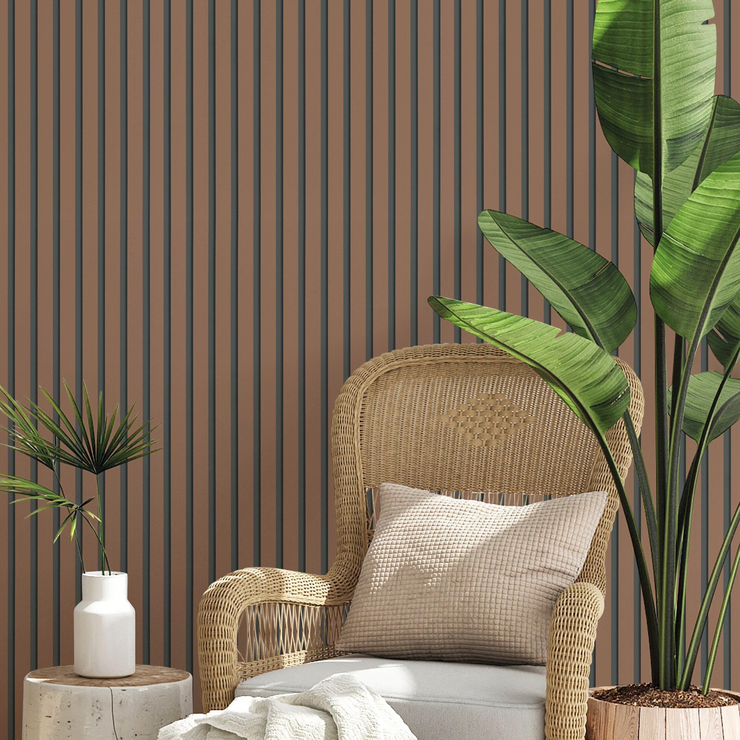 Marburg Wallpaper Brown Stripes Modern Stripes GZSZ for Living Room or Bedroom Made in Germany 10,05 x 0,53m