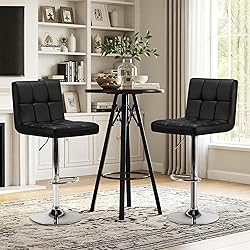 Yaheetech Bar Stools Set of 2, Adjustable PU