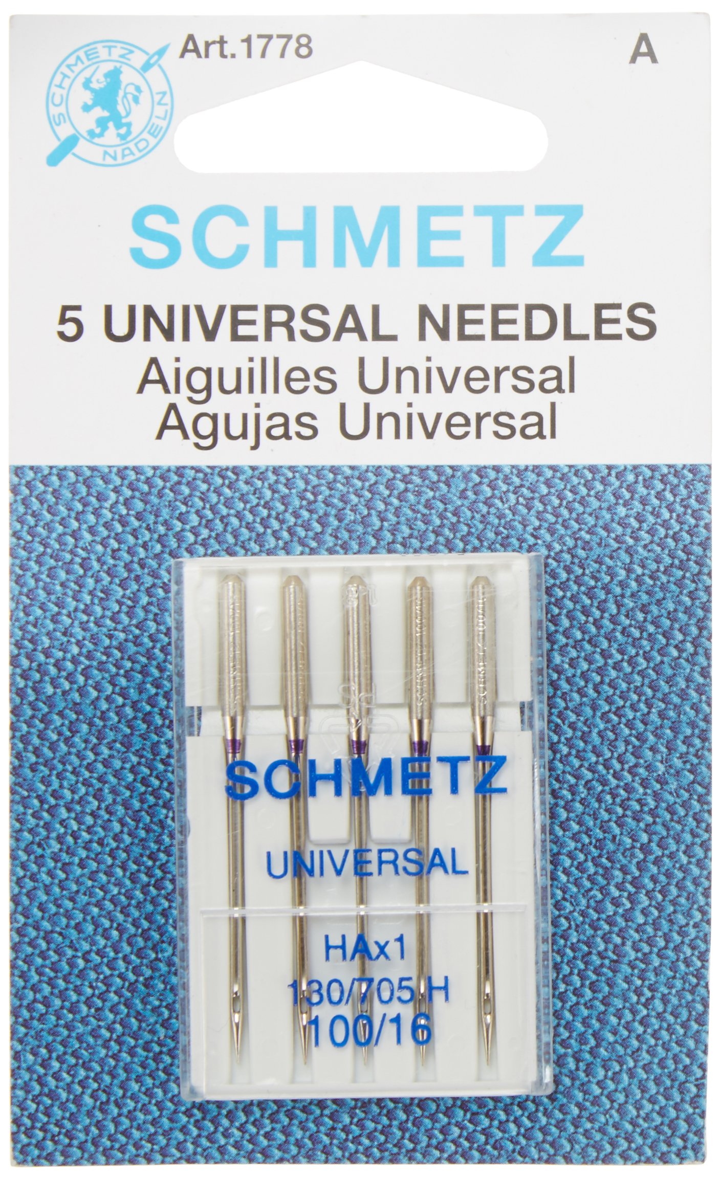 Euro-Notions Universal Machine Needles-Size 16/100 5/Pkg